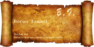 Boros Izmael névjegykártya